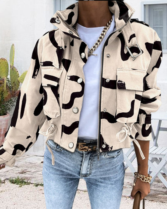 Drawstring Short Workwear Jacket