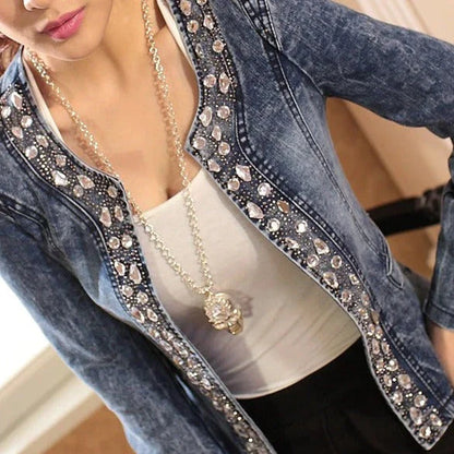 Women's slim denim jacket