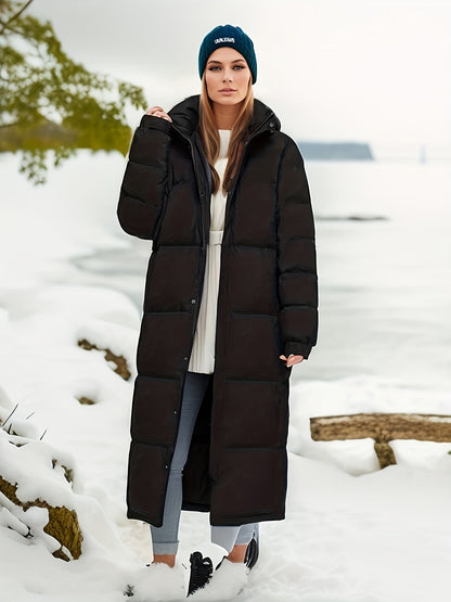 Women's mid-length down parka thick winter coat