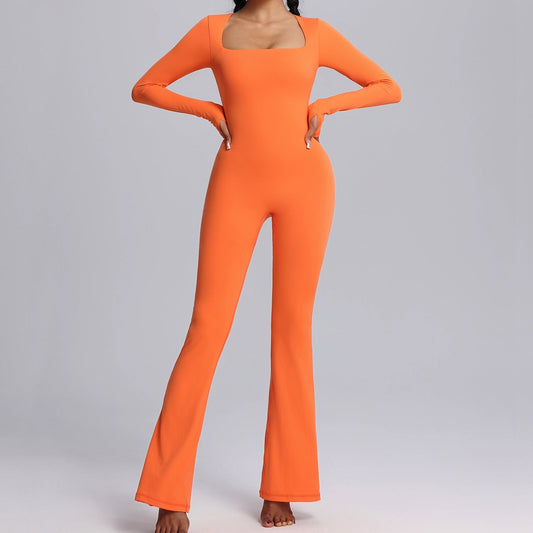 Breathable Wide-Leg Long-Sleeve Jumpsuit