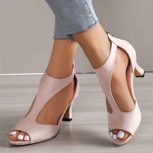 Cut-Out Open Toe High Heel Sandals