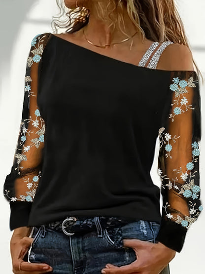 Elegant off-shoulder long-sleeved top for women