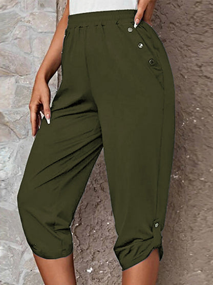 Tara - roll tab capris pants