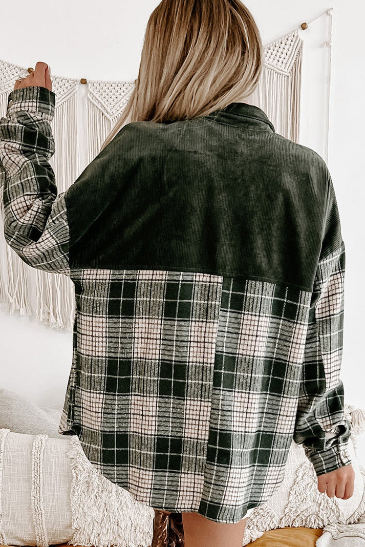 Women's snap buttons color block jacket