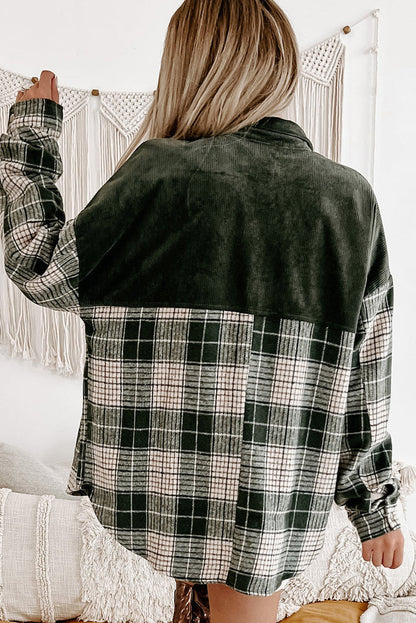 Women's snap buttons color block jacket