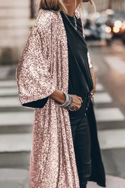 Women's fashion party sequin cardigan jacket