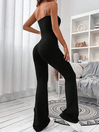 Women's Strapless Jumpsuit - Bandeau Neckline - Wide Leg - Elegant & Comfortable