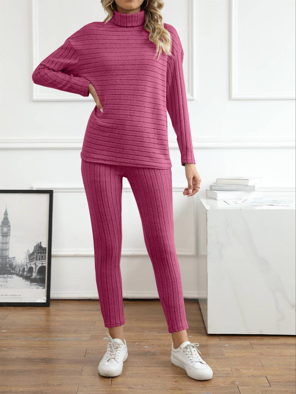 Women's elegant turtleneck and pants set