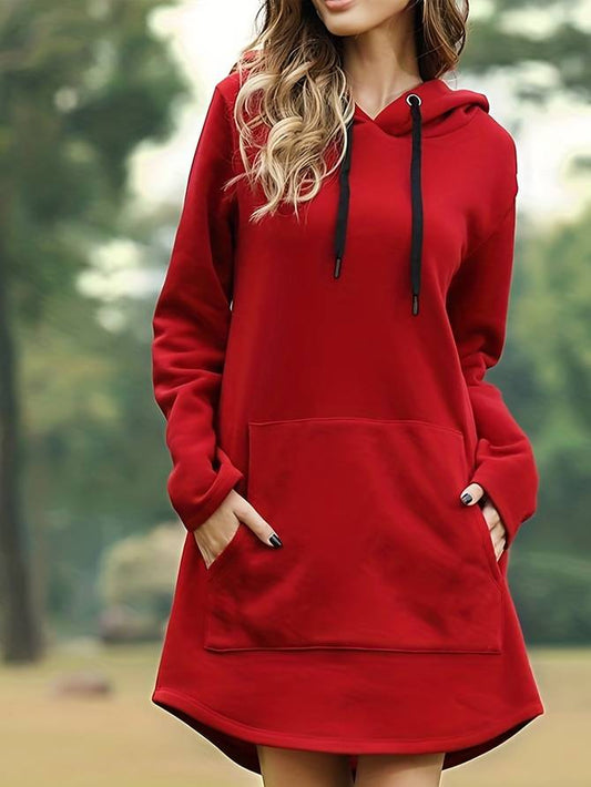 Relaxed Fit Kangaroo Pocket Hoodie Dress