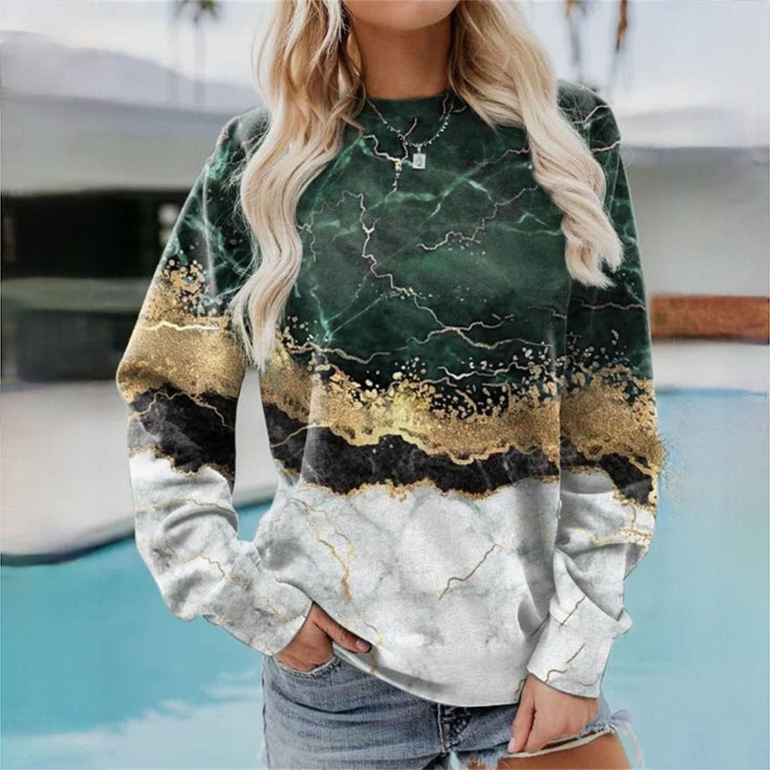 Women's stylish printed sweater