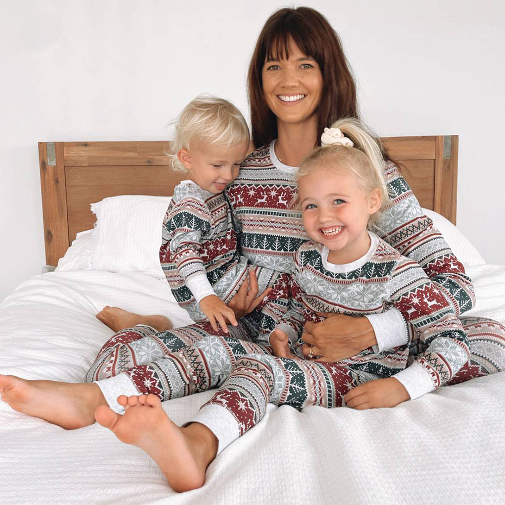 Cozy family matching holiday pajamas set