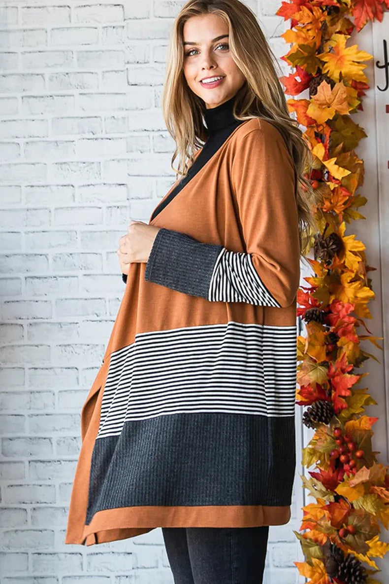 Striped Knitted Cardigan