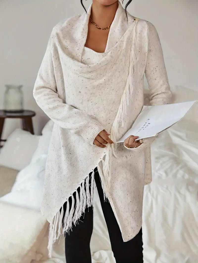 Slim fashion coat sweater with diagonal style for women
