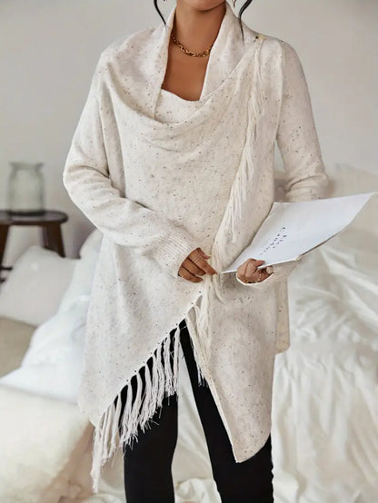 Slim fashion coat sweater with diagonal style for women