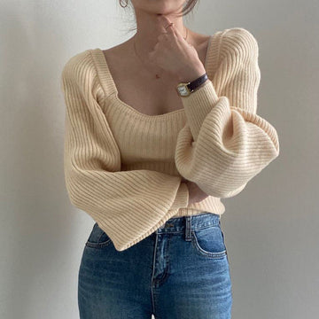 Women's puff sleeve sweater