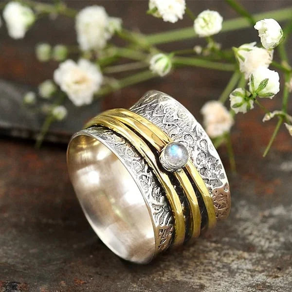 Moonstone meditation ring