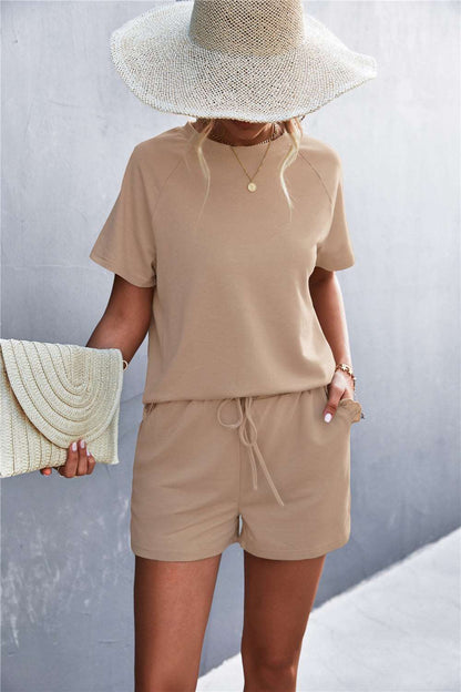 Solana - ruffle hem top and shorts set with pockets