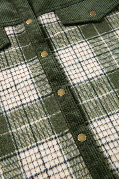 Women's snap buttons color block jacket