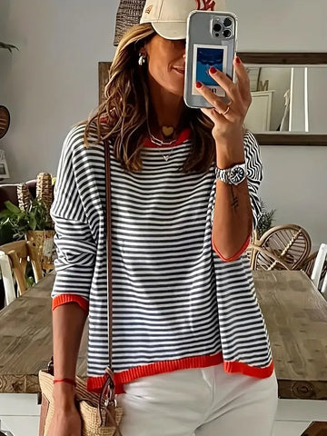 Women's elegant striped sweater