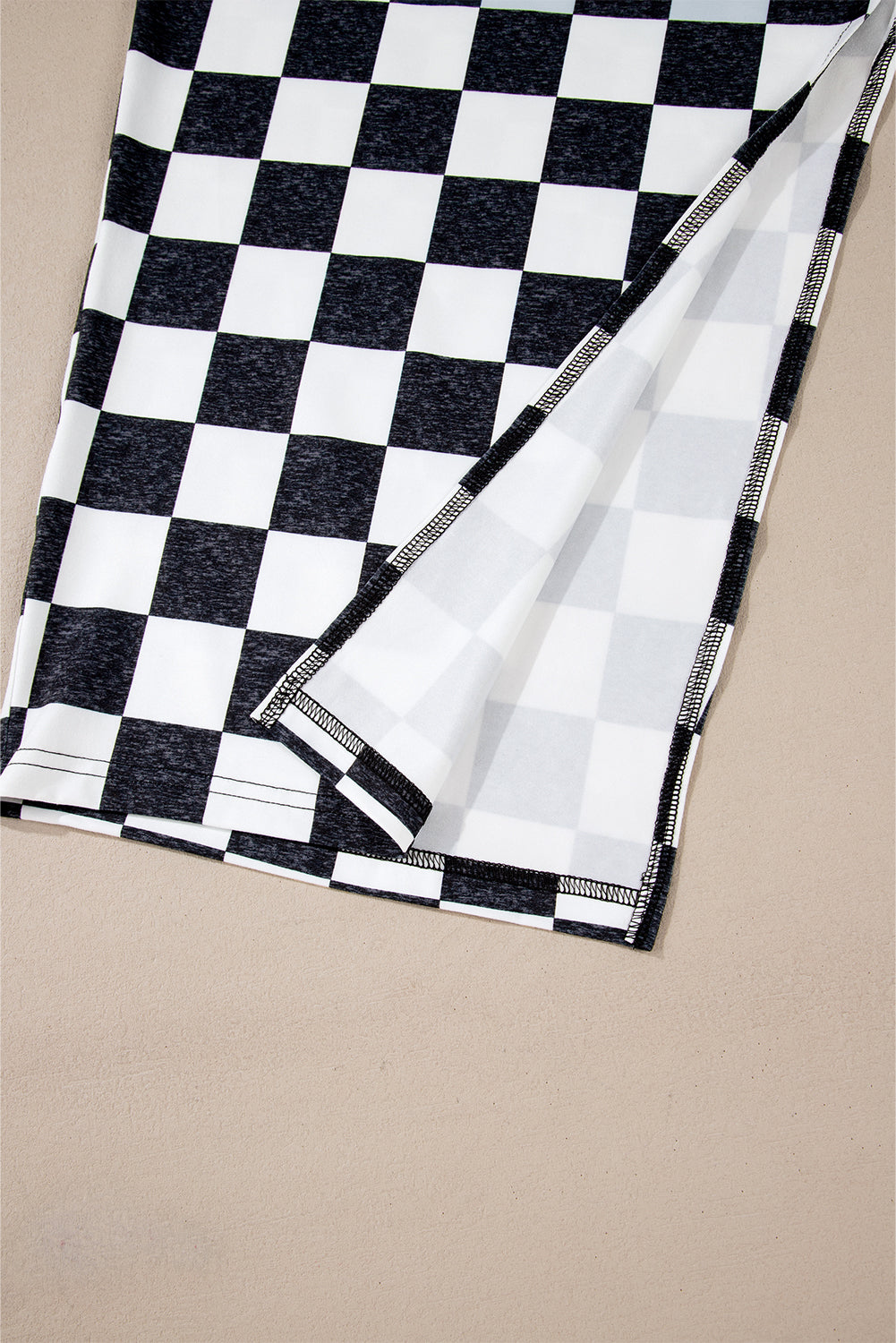 Retro medium-length plaid skirt with slit for women