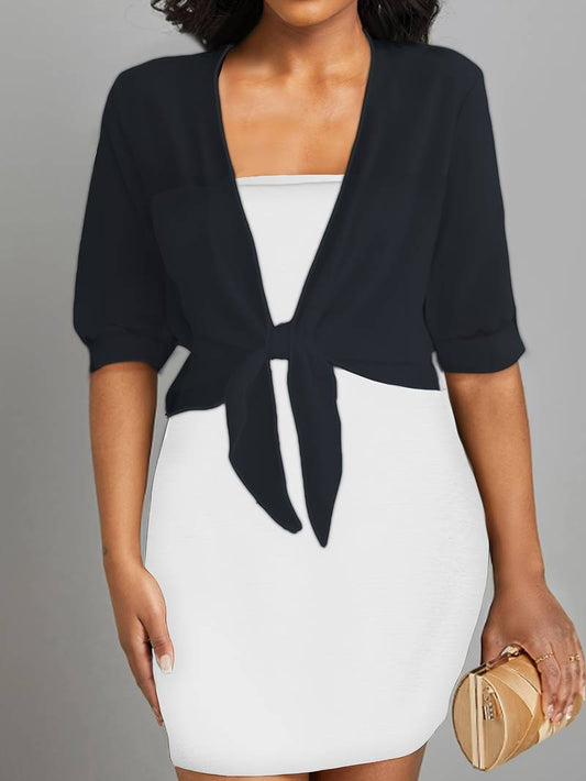 Three-Quarter Sleeve Open Front Bolero Jacket