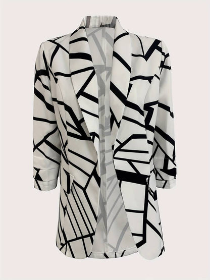 Women's stylish all-over print blazer