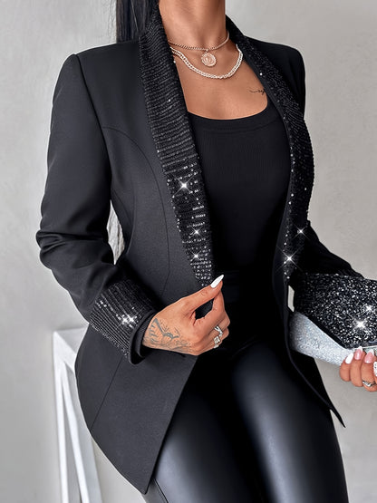 Elegant solid color small suit jacket for women