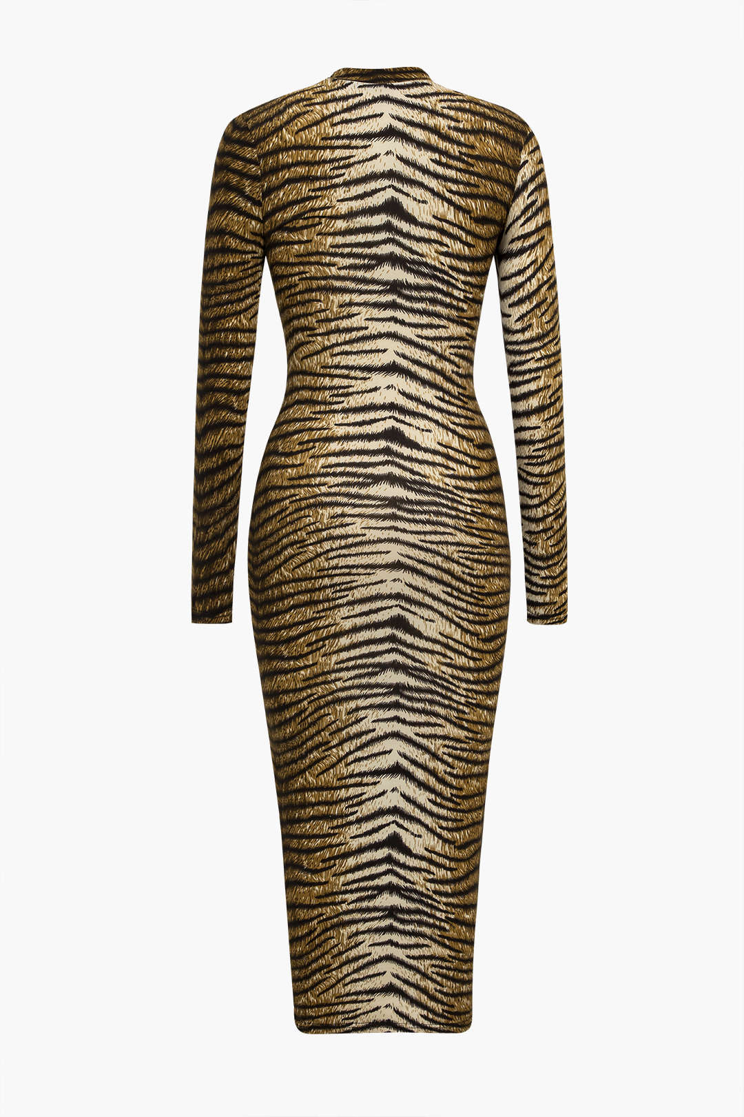 Leopard Print Stretch Fit Bodycon Midi Dress