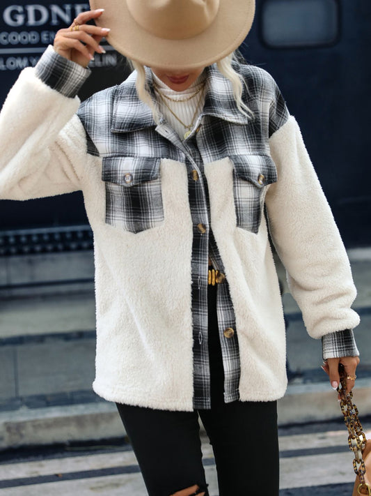 Plush Plaid Coat