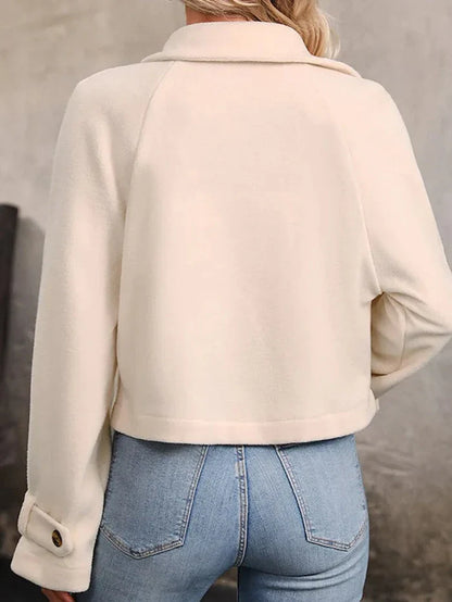 Women's polar fleece lapel short jacket