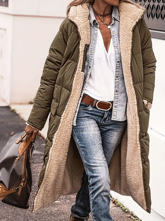 Reversible Hooded Knee-Length Jacket