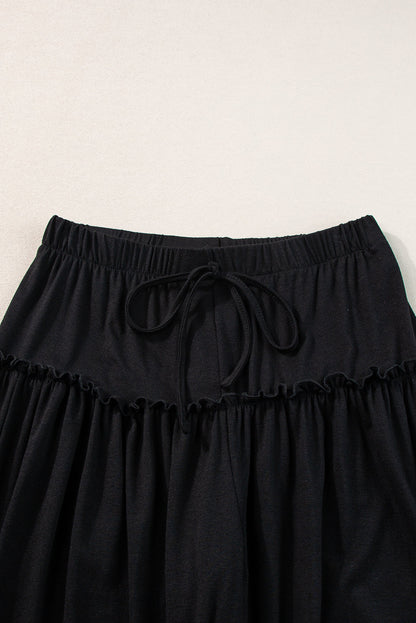 Elise - tied frill ruched bootcut pants