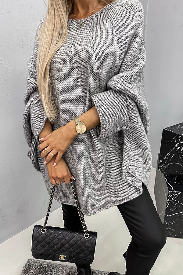 Women's cozy crew neck knit sweater