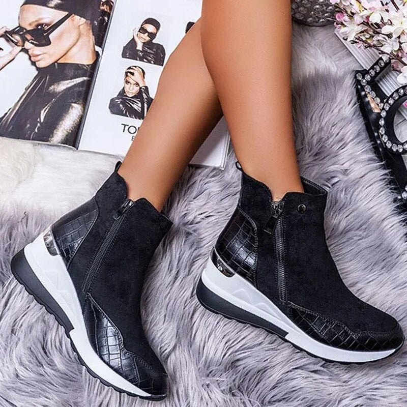 Women's fashionable wedge ankle boots