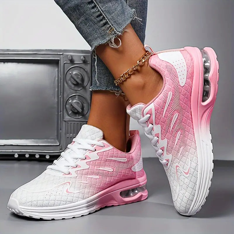 Women's Athletic Sneakers - Breathable Mesh - Cushioned Sole - Lace-Up Comfortable Fit