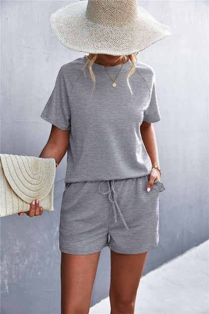 Solana - ruffle hem top and shorts set with pockets