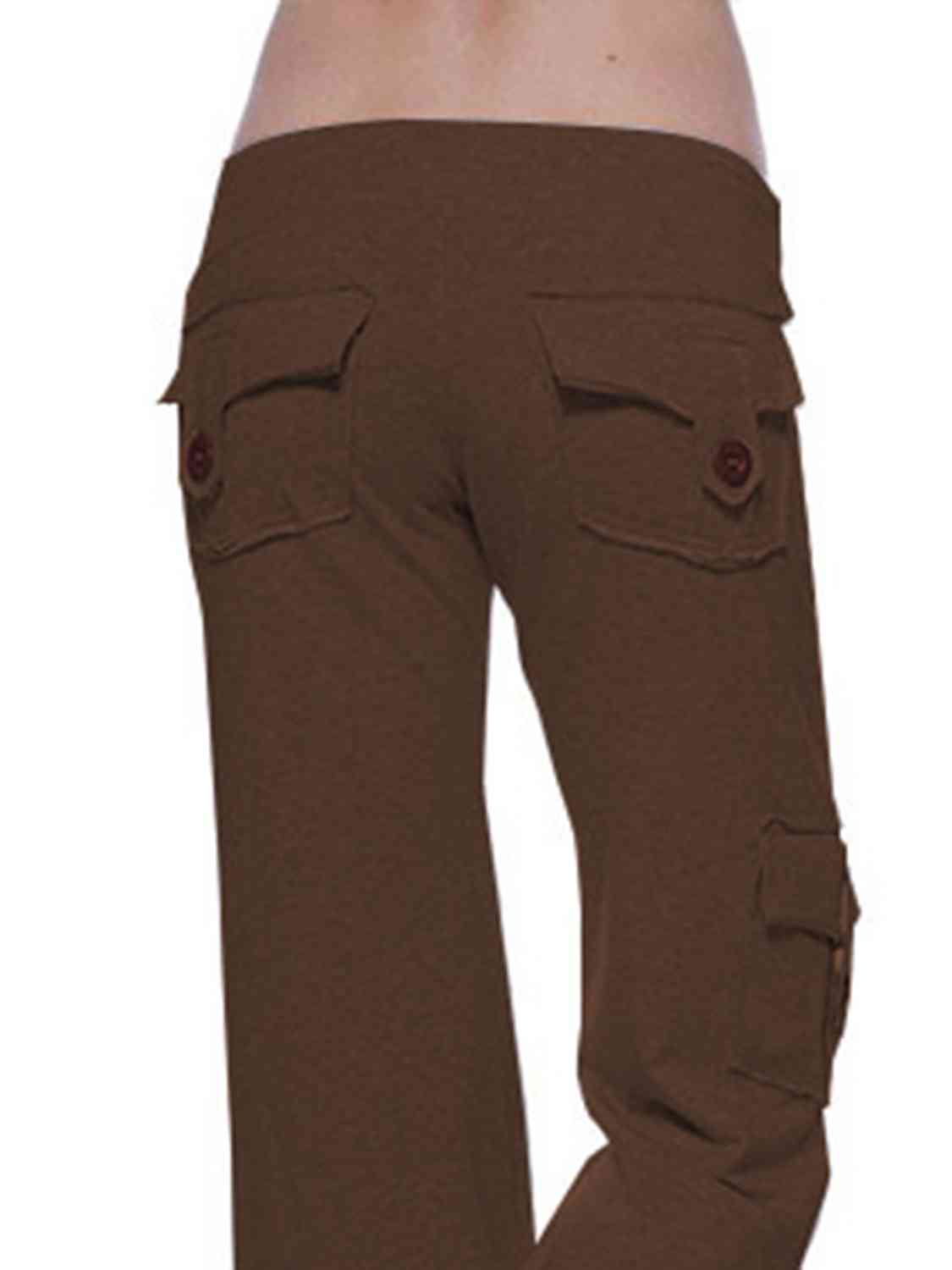 Women's mid rise cargo wide leg pants