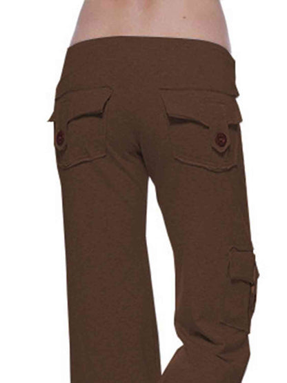 Women's mid rise cargo wide leg pants