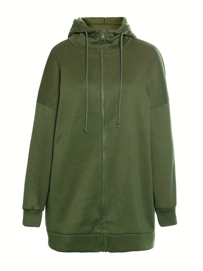 Women's casual sports parka hoodie with zip