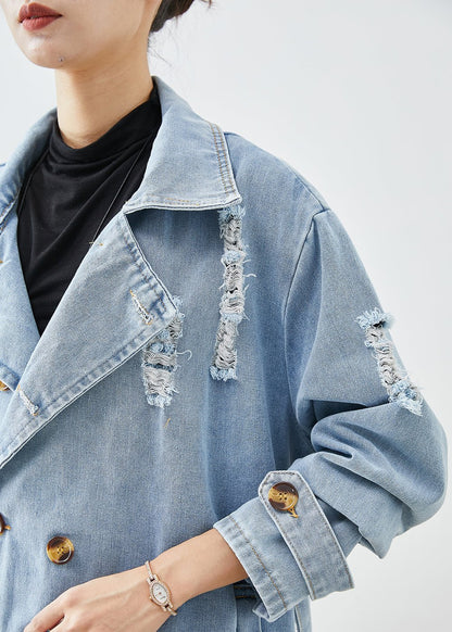 Women's retro denim windbreaker jacket
