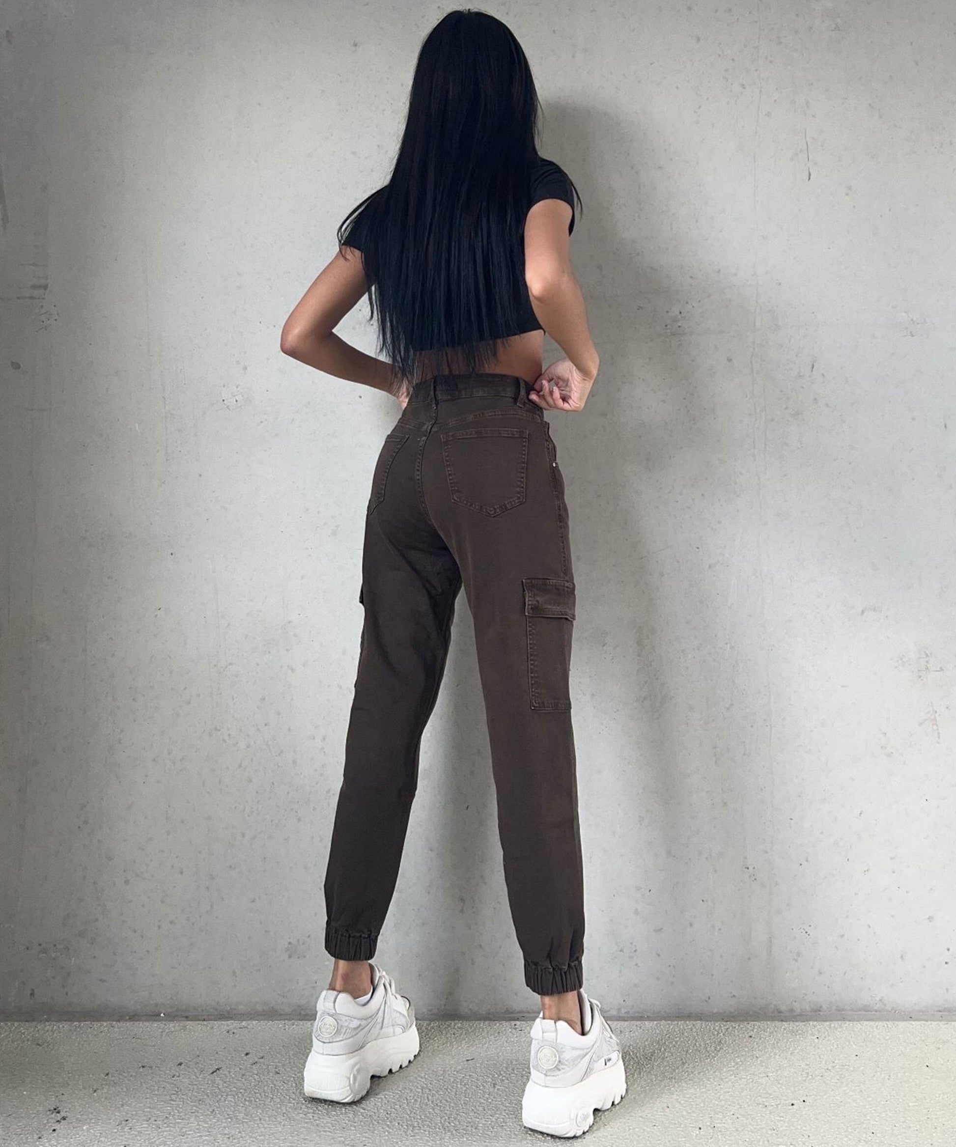 High Waist Side Pocket Jogger Pants