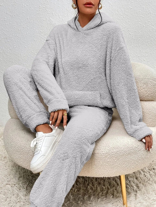 Two-Piece Teddy Fleece Oversized Loungewear Set 
