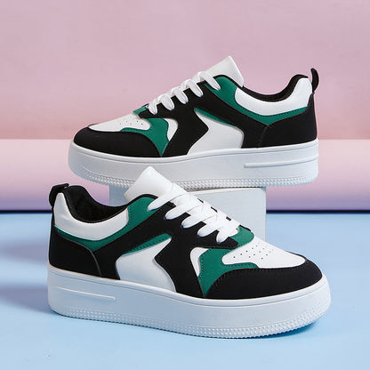 Women's Platform Sneakers - Cushioned Insole - Breathable Design - Lace-Up Casual Wear