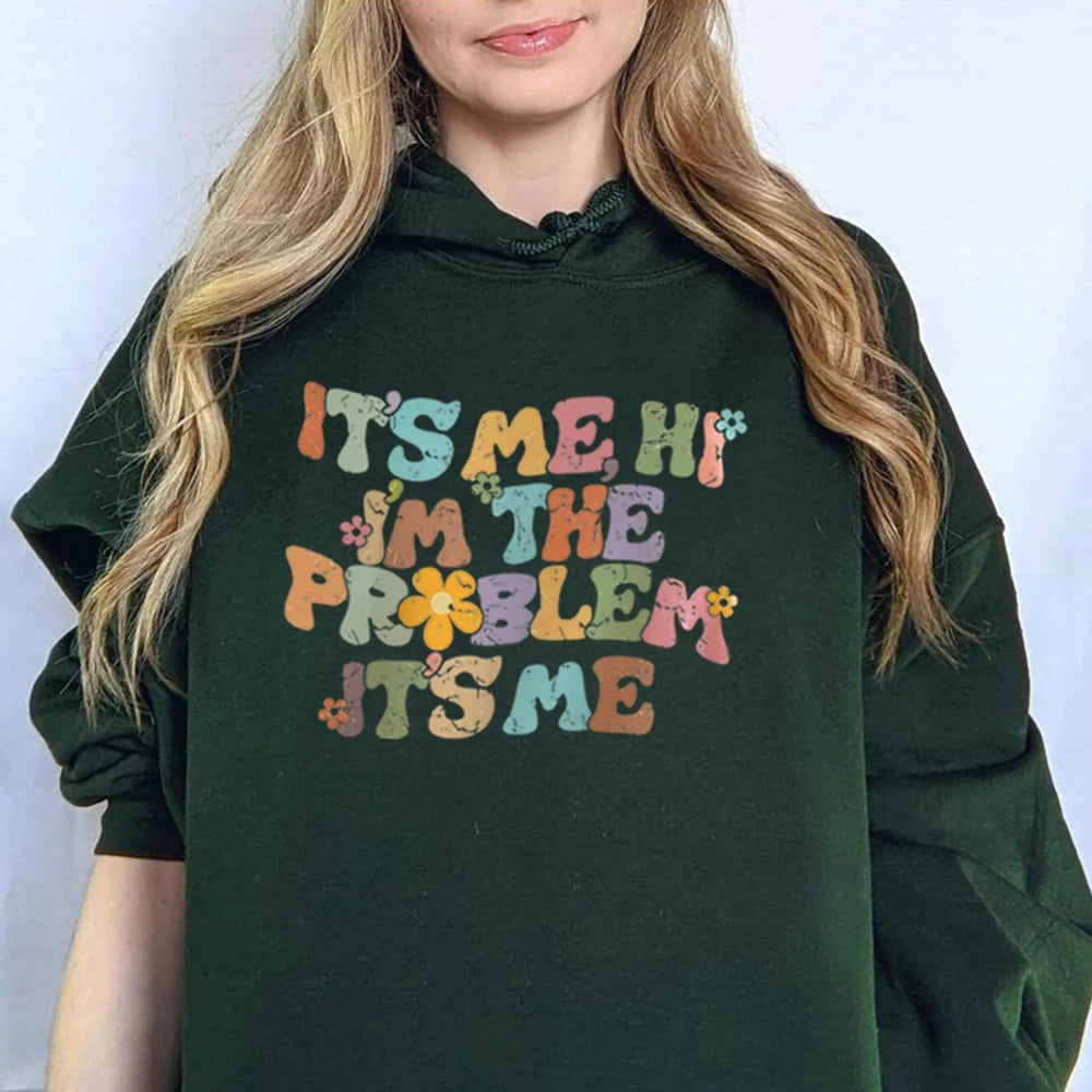 Women's letter print long-sleeve hoodie pullover