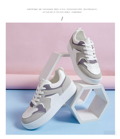 Women's Platform Sneakers - Cushioned Insole - Breathable Design - Lace-Up Casual Wear