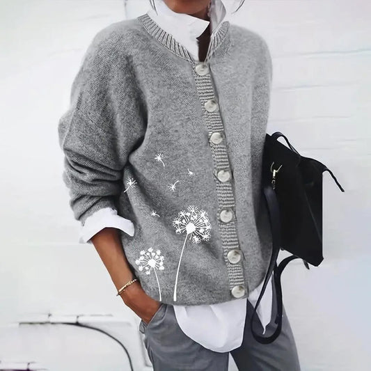 Soft Feel Knitted Round Neck Sweater Jacket
