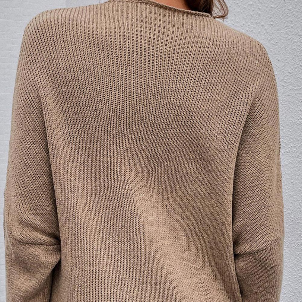 Women's Knitted Sweater - Wrap V-Neck - Long Sleeve - Oversized Casual Fit