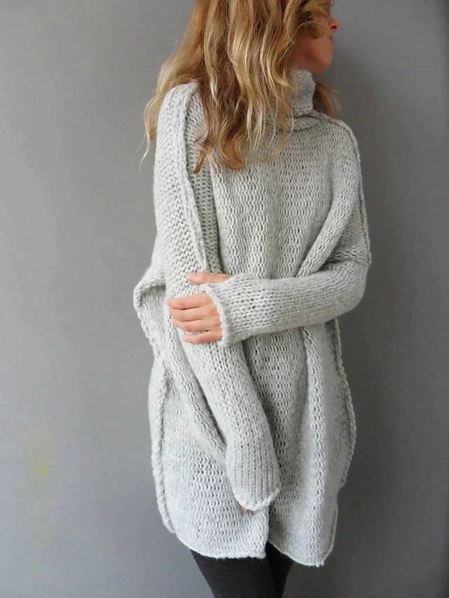 Alexis - Gray oversized turtleneck sweater