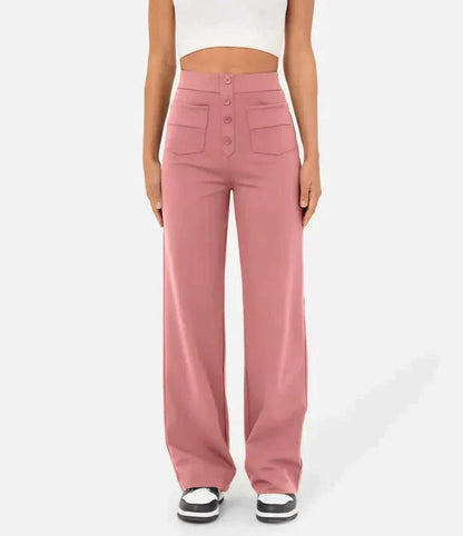 Women's high-waisted stretch casual trousers