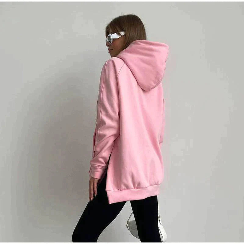 Veronique - oversized slit hoodie